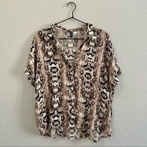 H&M Snakeskin Blouse